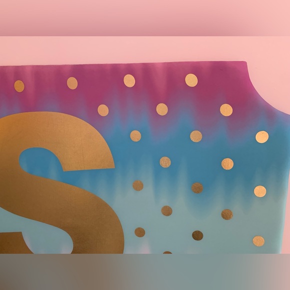 Justice Girls Padded Gold Dotted Ombre Memory Pin Board Golden Initial Letter S - Picture 4 of 15